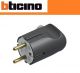 SPINA VOLANTE BTICINO 2P+T 10/16A BOSCH ANTRACITE S2020GE.