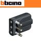 SPINA CORNER BTICINO 2P+T 10A SALVASPAZIO NERA.S2465TGE