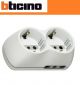 ADATTATORE B4 BTICINO 2 PRESE 10/16A 2 PRESE BOSCH S3614D BIANCO