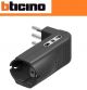 ADATTATORE BTICINO SALVASPAZIO PRESE 10/16A+PRESA SCHUKO S3616GE ANTRACITE