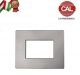 PLACCA 3P ARGENTO SILVER COMPATIBILE VIMAR PLANA UNI206/3