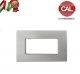 PLACCA 4P ARGENTO SILVER COMPATIBILE VIMAR PLANA UNI206/4