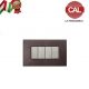 PLACCA 4P MARRONE ELEGANCE COMPATIBILE MATIX UNI308/4