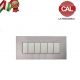 PLACCA 6P ARGENTO SILVER COMPATIBILE AXOLUTE UNI406/6