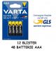 48 BATTERIE AAA PILA MINISTILO VARTA BLISTER 1,5V 48 PILE