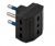 ADATTATORE TRIPLO 3 USCITE 16A+T COLORE NERO.