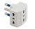 ADATTATORE TRIPLO 3 USCITE 16A+T COLORE BIANCO.