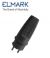 SPINA SCHUKO 16A IN GOMMA NERO ELMARK