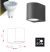 FARETTO LED  4W 2700K  MURO ALLUMINIO NERO APPLIQUE CUBO