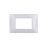 PLACCA 3 FORI PVC COMPATIBILE VIMAR PLANA COLORE ARGENTO
