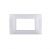 PLACCA 4 FORI PVC COMPATIBILE VIMAR PLANA COLORE ARGENTO