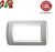 PLACCA 4P ARGENTO METALLO COMPATIBILE LIVING LIGHT 623/4B