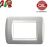 PLACCA 3P ARGENTO METALLO COMPATIBILE LIVING LIGHT 623B
