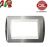 PLACCA 3P OTTONE CROMO LUCIDO+SATINATO serie LIVING LIGHT 646B