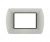 art PLACCA 3P PLATINO METALLO COMPATIBILE LIVING BTICINO