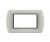 art PLACCA 4P PLATINO METALLO COMPATIBILE LIVING BTICINO