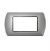 PLACCA 4 POSTI METALLO COMPATIBILE BTICINO LIVING ALLUMINIO-ARGENTO