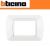 PLACCA 3 FORI BTICINO LIVING LIGHT BIANCO L4803BI CON CORNICE INTERNA.