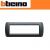 PLACCA 7 FORI BTICINO LIVING LIGHT L4807PA COLORE ACCIAIO SCURO