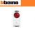PULSANTE+PORTALAMPADA ROSSO BTICINO LIVING LIGHT N4038R BIANCO