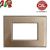 PLACCA 3P CHAMPAGNE METALLIZZATO METALLO COMPATIBILE VIMAR PLANA PLA108