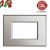 PLACCA 3P ARGENTO METALLO COMPATIBILE VIMAR PLANA PLA109