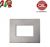 PLACCA 3P ARGENTO SILVER COMPATIBILE VIMAR PLANA UNI206/3