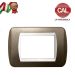 PLACCA 4P MARRONE  METALLO COMPATIBILE LIVING LIGHT 622/4B