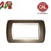 PLACCA 7P MARRONE  METALLO COMPATIBILE LIVING LIGHT 622/7B