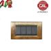 PLACCA 4P BRONZO SATINATO METALLO COMPATIBILE VIMAR IDEA 2000-BS