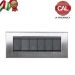 PLACCA 6P CROMO SATINATO METALLO serie VIMAR IDEA 2000/6-CS