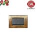 PLACCA 3P BRONZO SATINATO METALLO COMPATIBILE VIMAR IDEA 2000-BS