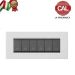 PLACCA 6P BIANCO LUCIDO METALLO COMPATIBILE VIMAR IDEA 2008/6