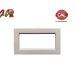 PLACCA 4P TORTORA METALLO COMPATIBILE VIMAR IDEA 2024/4