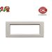 PLACCA 6P TORTORA METALLO COMPATIBILE VIMAR IDEA 2024/6