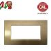 PLACCA 4P CHAMPAGNE METALLIZZATO METALLO COMPATIBILE VIMAR IDEA 2025/4