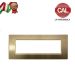 PLACCA 6P CHAMPAGNE METALLIZZATO METALLO COMPATIBILE VIMAR IDEA 2025/6