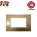 PLACCA 3P CHAMPAGNE METALLIZZATO METALLO COMPATIBILE VIMAR IDEA 2025