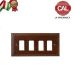 PLACCA 4P NOCE LEGNO COMPATIBILE VIMAR 8000 2504