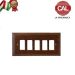 PLACCA 5P NOCE LEGNO COMPATIBILE VIMAR 8000 2505