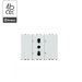 PRESA BIPASSO + BITAPPO PER VIMAR PLANA 4BOX 4B.V14.BT BIANCO