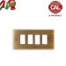 PLACCA 4P OTTONE BRONZO SATINATO COMPATIBILE  VIMAR 8000 5064-BS