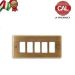 PLACCA 5P OTTONE BRONZO SATINATO COMPATIBILE VIMAR 8000 5065-BS