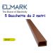 CANALINA 12X12 5 BACCHETTE 2M PERO+COPERCHIO