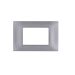 gem PLACCA 3P PLATINO PVC COMPATIBILE VIMAR PLANA