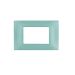 gem PLACCA 3P ACQUAMARINA PVC COMPATIBILE VIMAR PLANA
