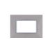 gem PLACCA 3P PLATINO VETRO COMPATIBILE VIMAR PLANA