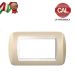 PLACCA 4P CREMA METALLO COMPATIBILE LIVING LIGHT 620/4B