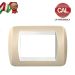 PLACCA 3P CREMA METALLO COMPATIBILE LIVING LIGHT 620B