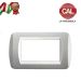 PLACCA 4P ARGENTO METALLO COMPATIBILE LIVING LIGHT 623/4B